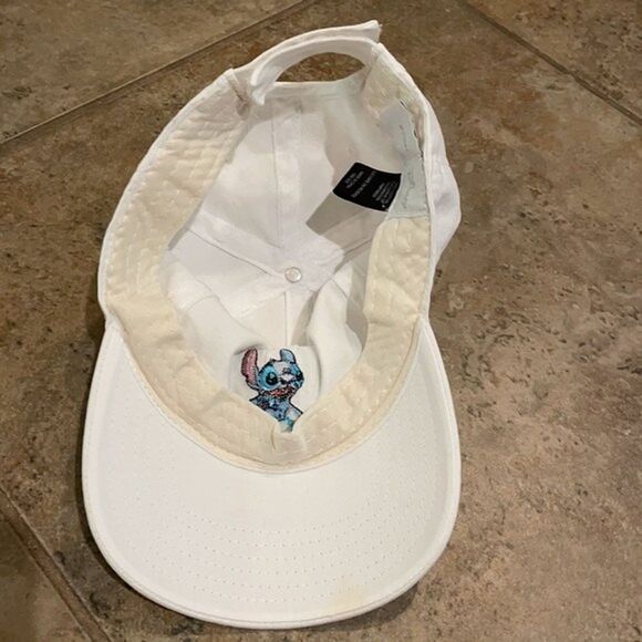 Disney Lilo & Stitch Embroidered White Hat Cap OS Cotton Adjustable - Picture 4 of 11